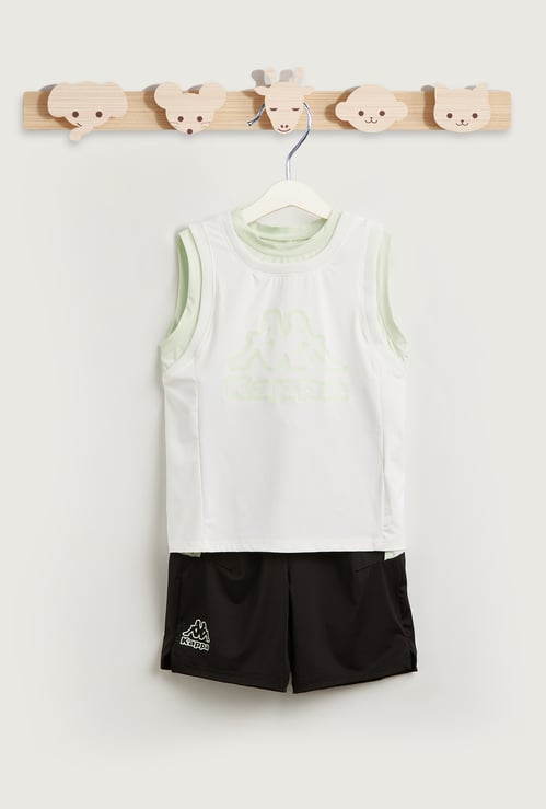 Kappa Printed Sleeveless T-shirt and Shorts Set