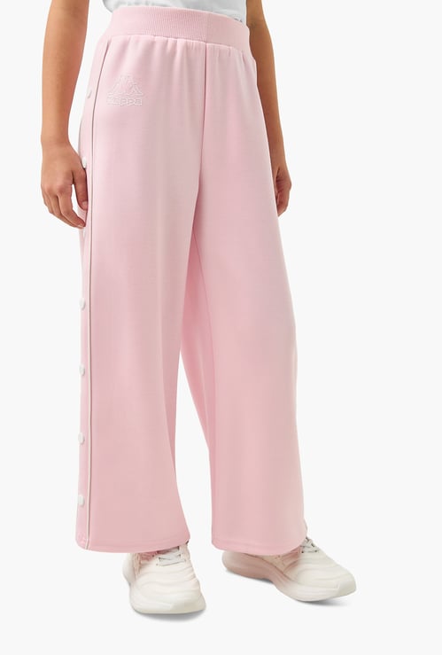 Kappa Logo Print Pants with Button Detail and Elasticated Waistband