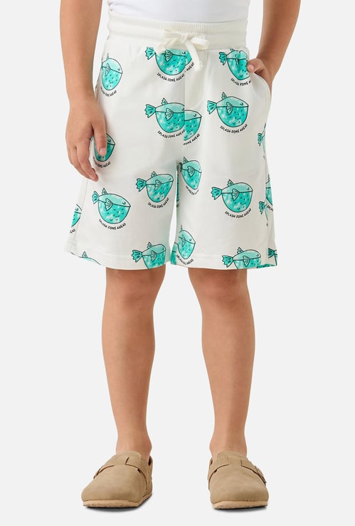 Juniors Animal Print Shorts with Drawstring Closure and Pockets