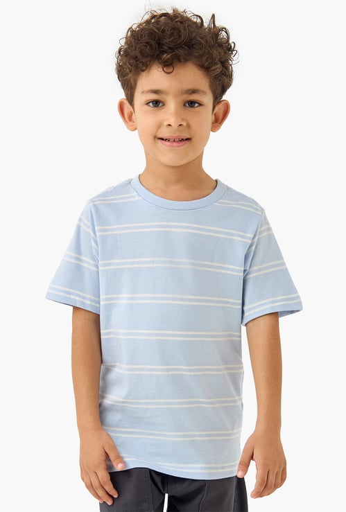 Juniors Printed Crew Neck T-shirt with Short Sleeves - Set of 2