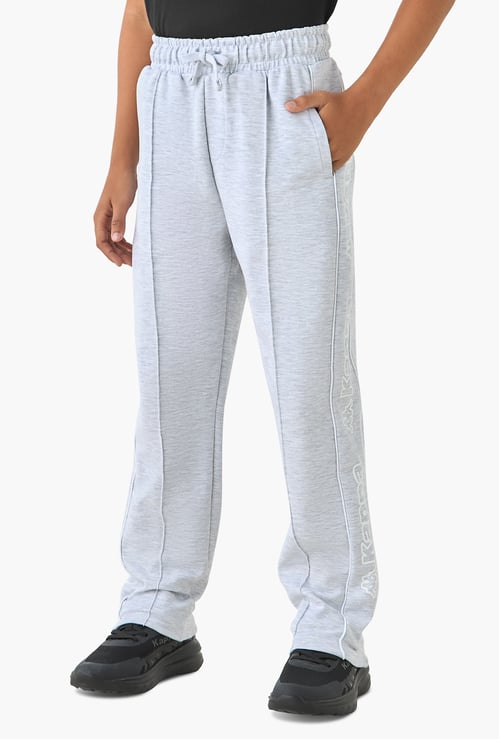 Kappa Solid Track Pants with Drawstring Closure and Pockets