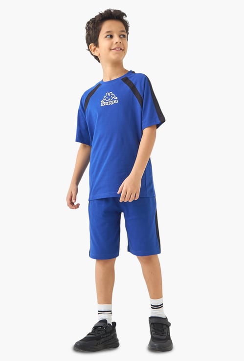 Kappa Logo Print Raglan Sleeve T-shirt and Shorts Set