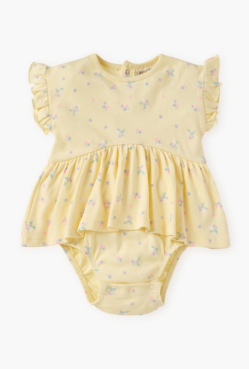 Juniors Floral Print Bodysuit Dress