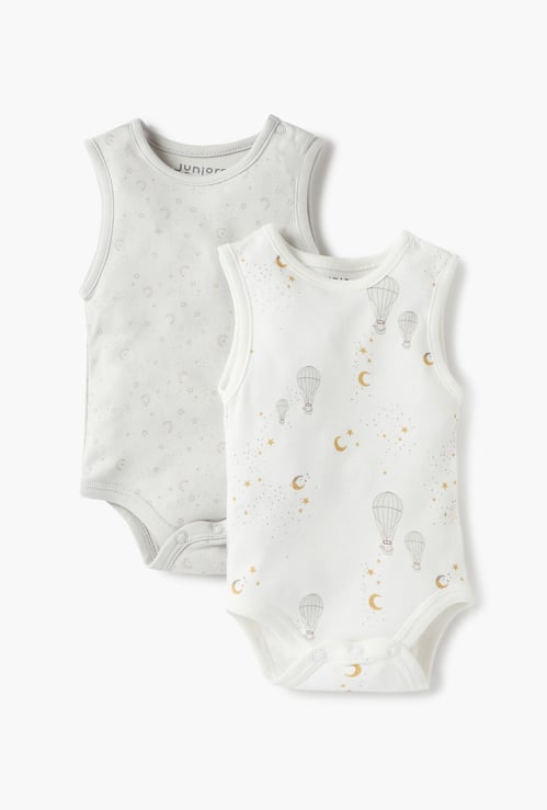Juniors Printed Sleeveless Bodysuit - Set of 2