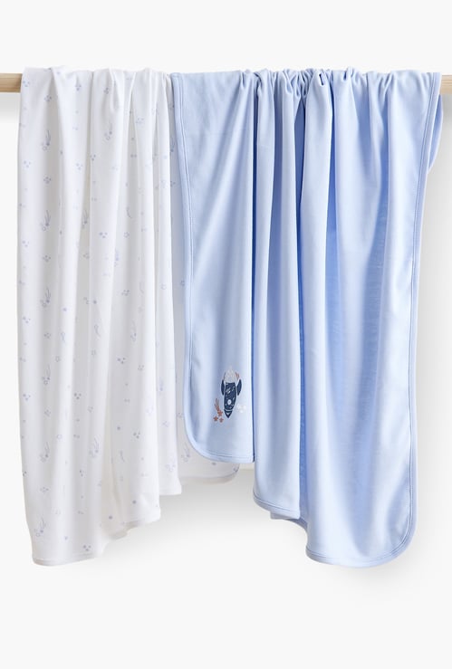 Juniors Printed Receiving Blanket - Set of 2 - 70x70 cm
