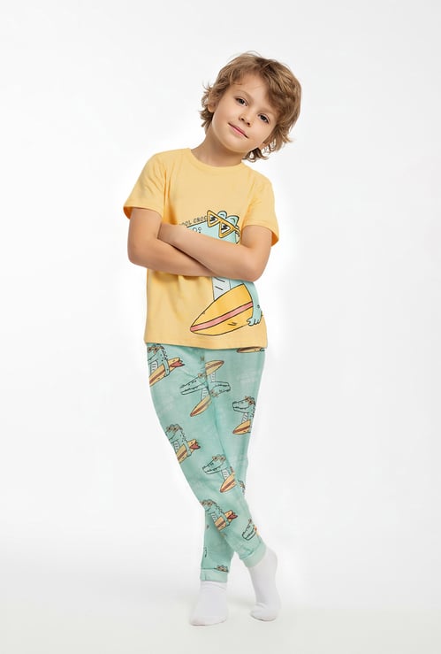 Juniors Crocodile Print T-shirt and Pyjama Set