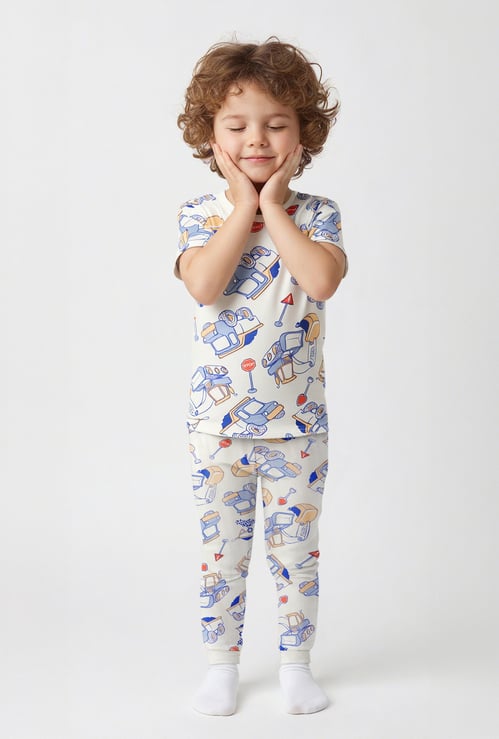 Juniors Vehicle Print T-shirt and Pyjama Set