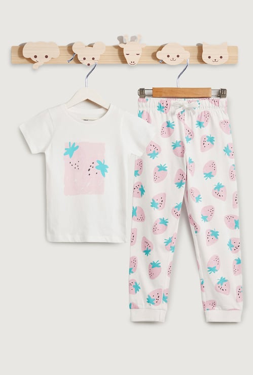 Juniors Berries Print T-shirt and Pyjama Set