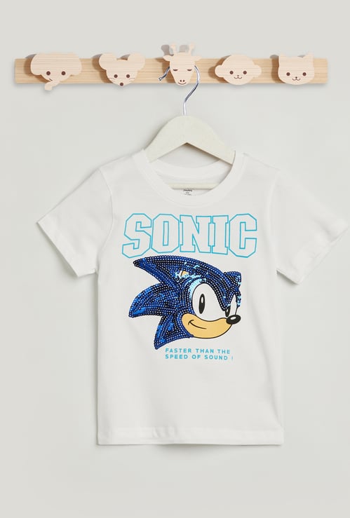 Juniors Sonic Reversible Sequinned T-shirt