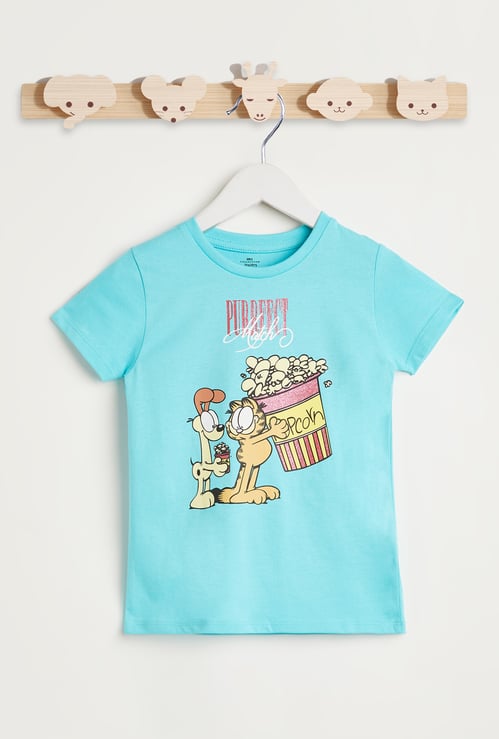 Juniors Garfield Glitter Print T-shirt