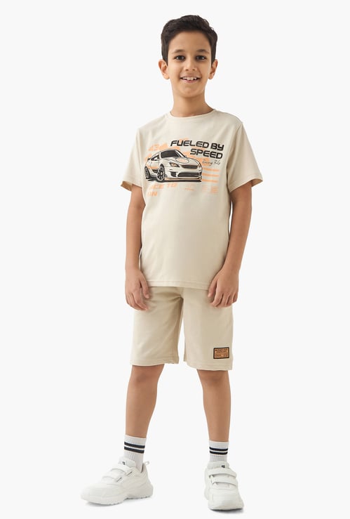 Juniors 3-Piece Printed T-shirts and Shorts Set