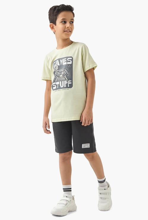 Juniors 3-Piece Printed T-shirts and Shorts Set