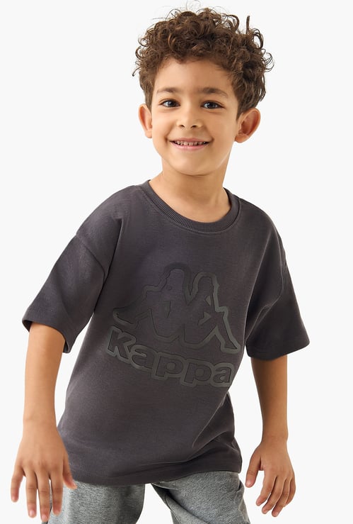 Kappa Logo Print Crew Neck T-shirt with Short Sleeves
