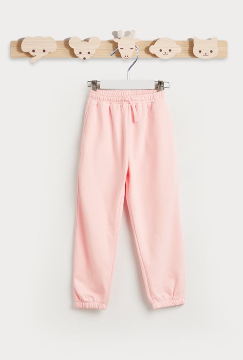 Juniors Solid Joggers with Elasticated Closure