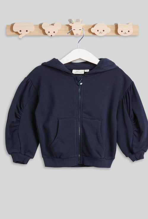 Juniors Solid Hooded Jacket