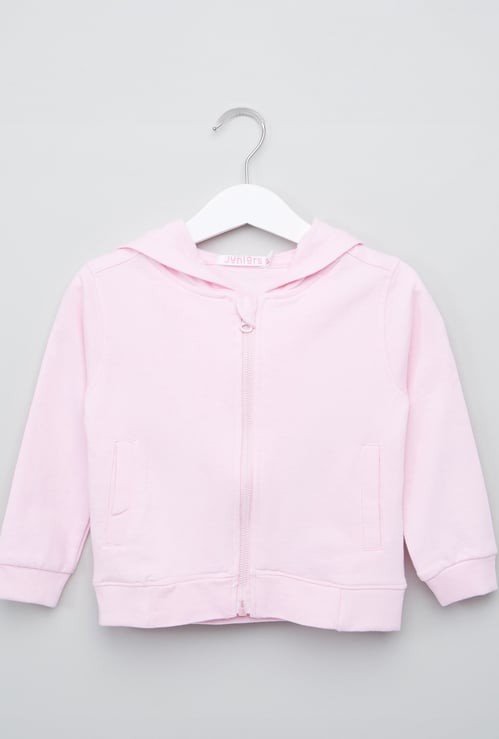 Juniors Solid Hooded Jacket