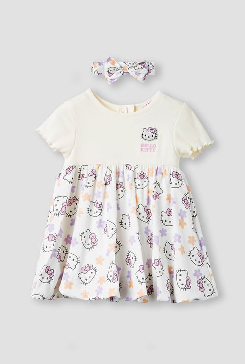 Juniors Hello Kitty Print Dress with Headband