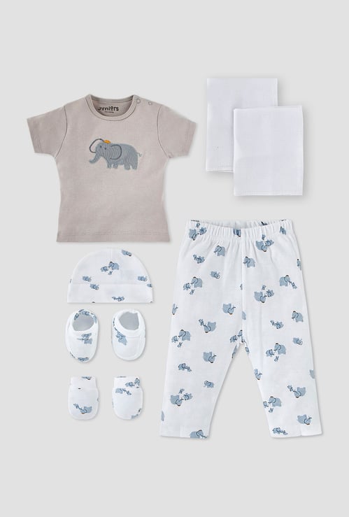 Juniors 7-Piece Elephant Print Clothing Gift Set