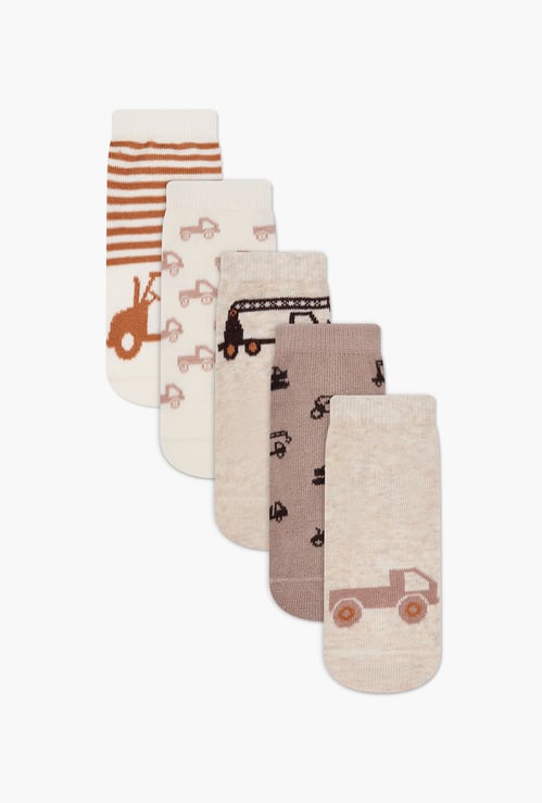 Juniors Vehicle Print Socks - Set of 5