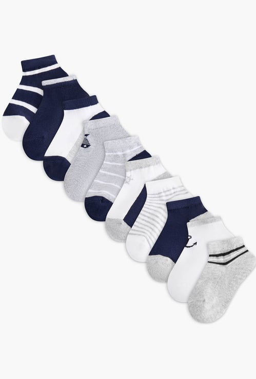 Juniors Assorted Ankle Length Socks - Set of 10