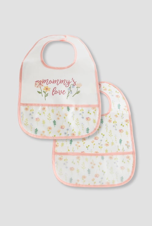 Juniors Floral Print Bib - Set of 2