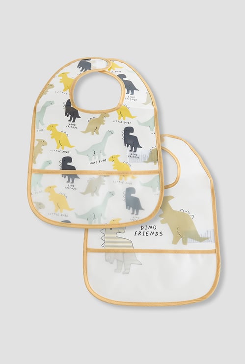 Juniors Dinosaur Print Bib - Set of 2