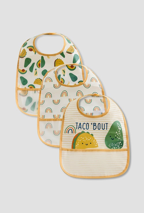 Juniors Printed Bib with Velcro Closure - Set of 3