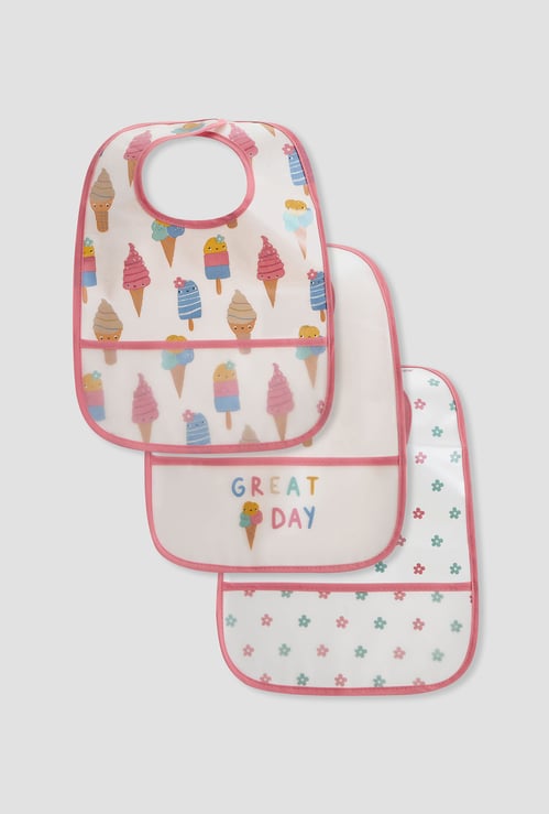 Juniors Printed Bib with Velcro Closure - Set of 3