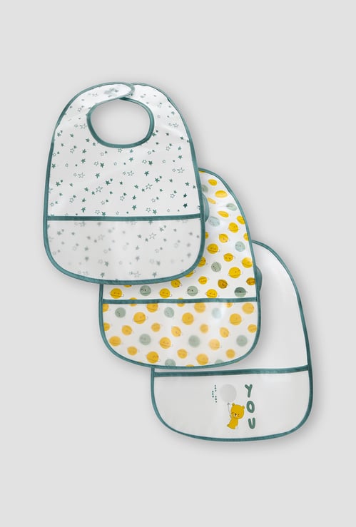 Juniors Printed Bib with Velcro Closure - Set of 3