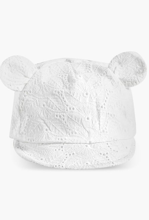 Juniors Schiffli Embroidery Cap with Ear Applique