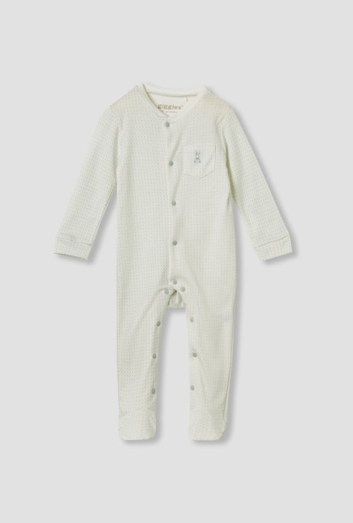 Giggles Printed Closed Feet Sleepsuit with Long Sleeves