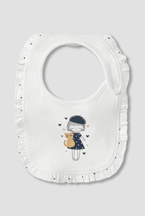 Juniors Printed Bib with Snap Button Closure