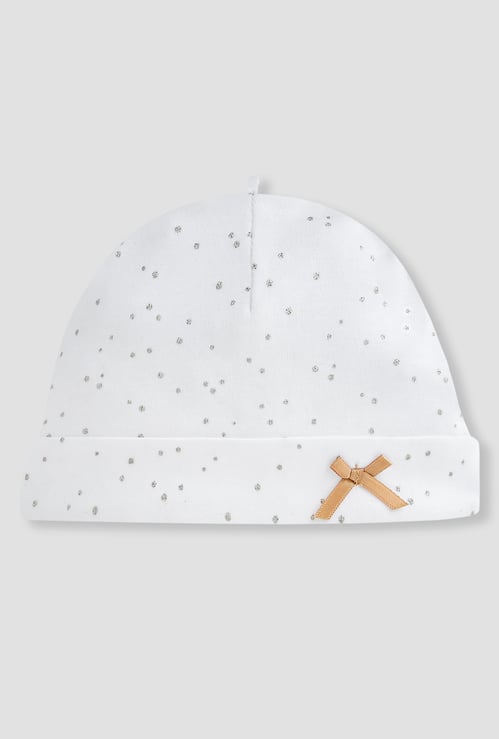 Giggles Embellished Beanie with Bow