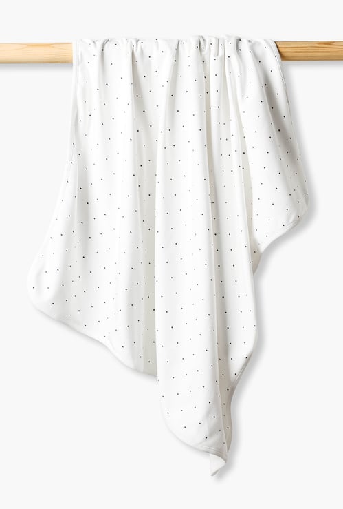 Juniors Heart Print Hooded Receiving Blanket