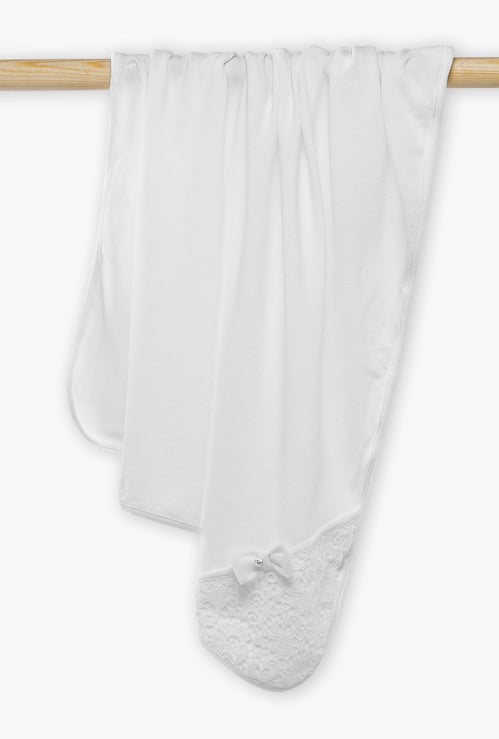 Giggles Lace Insert Receiving Blanket