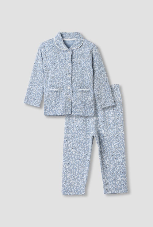 Juniors Floral Print Shirt and Pyjama Set