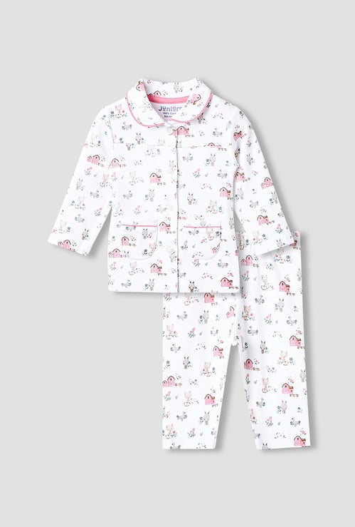 Juniors Printed Shirt with Pyjamas Set