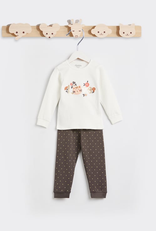 Juniors Embellished T-shirt with Joggers