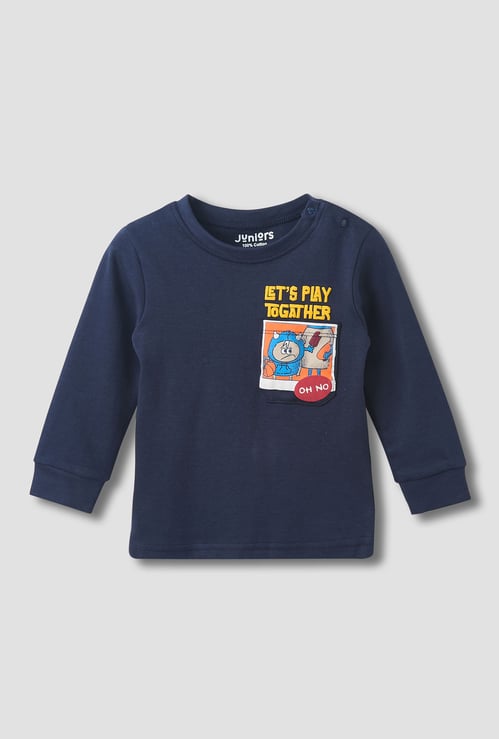 Juniors Printed Long Sleeves T-shirt and Pyjama Set