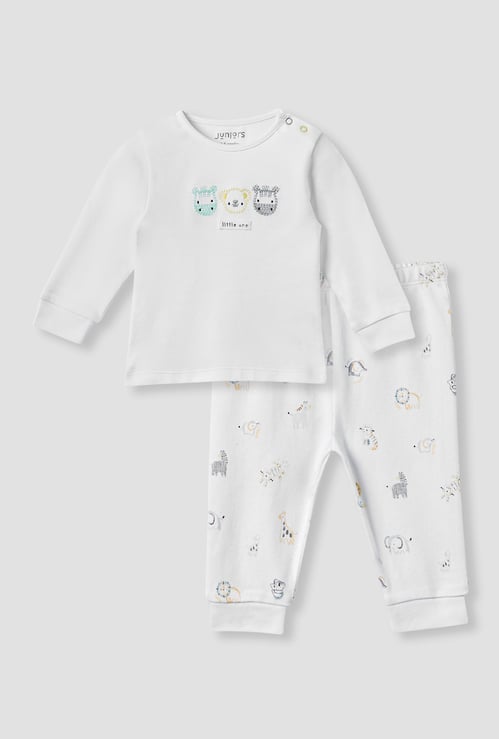 Juniors Embroidered T-shirt and Pyjama Set