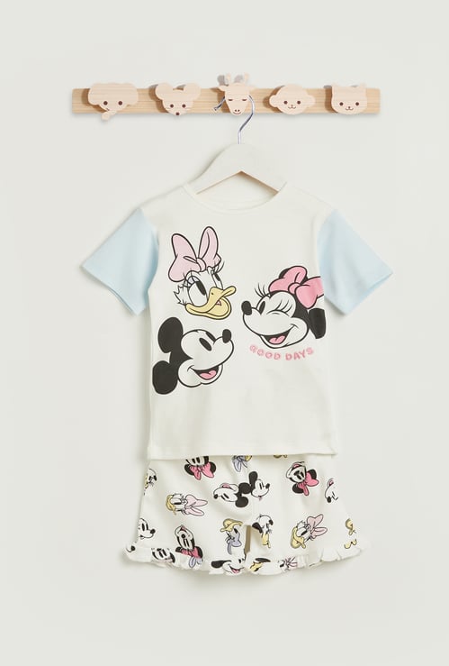 Mickey Mouse and Friends Print T-shirt and Shorts Set