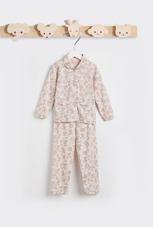 Giggles Printed Shirt with Pyjamas Set