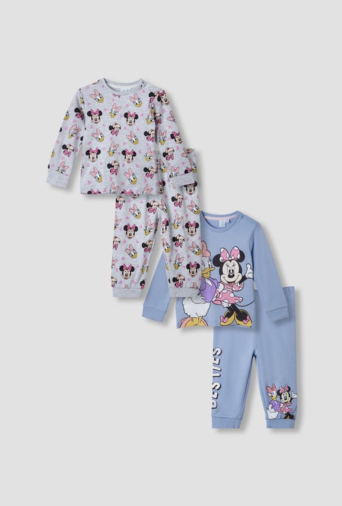Minnie Mouse Print T-shirt with Pyjamas - Set of 2