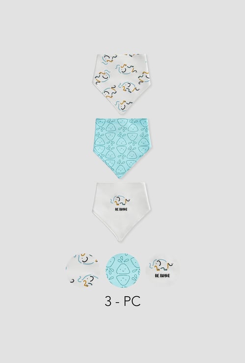 Juniors Printed Bib with Button Closure - Set of 3