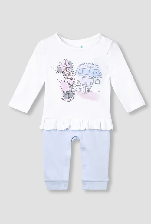 Minnie Mouse Print T-shirt with Long Sleeves and Pyjama Set