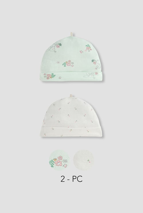 Juniors Floral Print Beanie - Set of 2