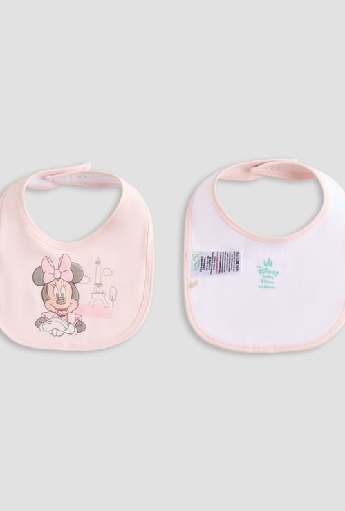 Minnie Mouse Print Bib with Snap Button Closure