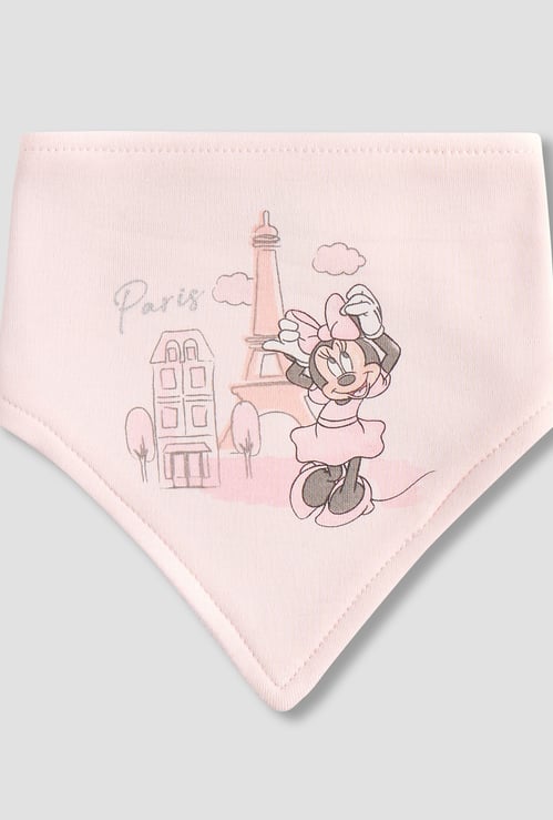 Minnie Mouse Print Bib with Snap Button Closure