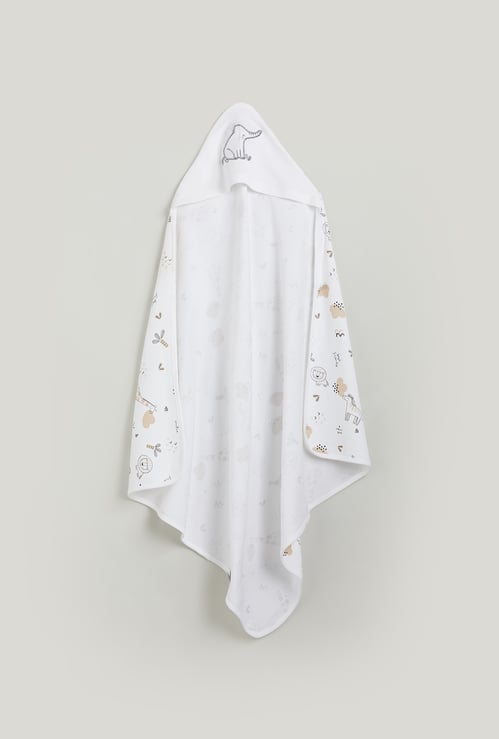 Juniors Animal Print Hooded Receiving Blanket - 80x80cm