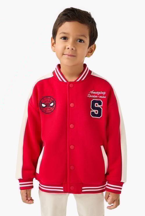 Juniors Spider-Man Embroidered Varsity Jacket